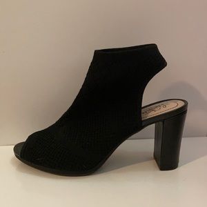 Black high heal slip ons